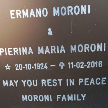 MORONI Ermano &amp; Pierina Maria 1924-2016