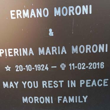 MORONI Ermano &amp; Pierina Maria 1924-2016