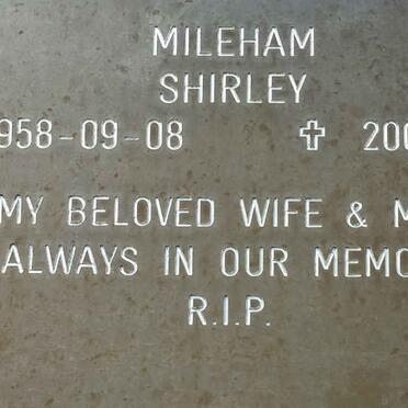 MILEHAM Shirley 1958-2007
