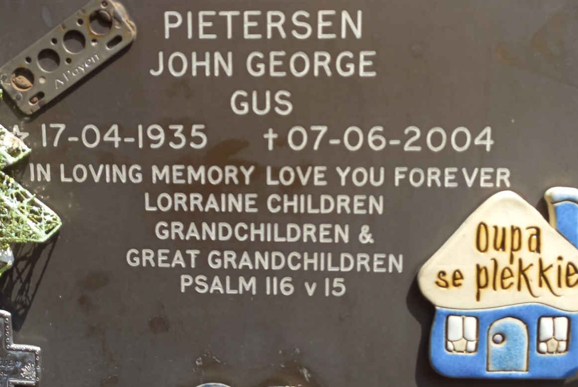 PIETERSEN John George Gus 1935-2004