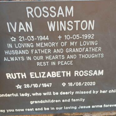 ROSSAM Ivan Winston 1944-1992 &amp; Ruth Elizabeth 1947-2020