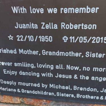 ROBERTSON Juanita Zella 1950-2015