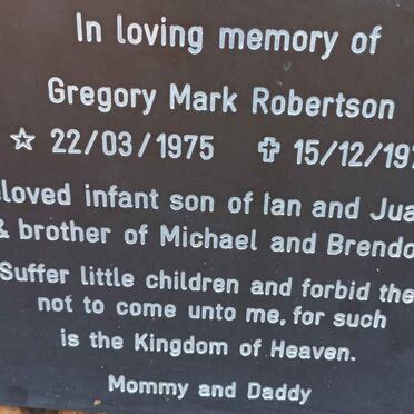 ROBERTSON Gregory Mark 1975-1975