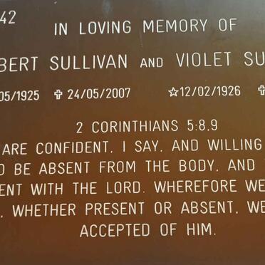 SULLIVAN Gilbert 1925-2007 &amp; Violet 1926-2010