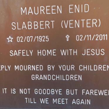 SLABBERT Maureen Enid nee VENTER 1925-2011