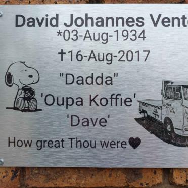 VENTER David Johannes 1934-2017