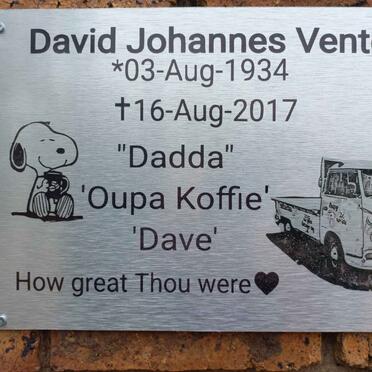 VENTER David Johannes 1934-2017