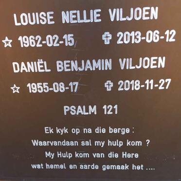 VILJOEN Daniel Benjamin 1955-2018 &amp; Louise Nellie 1962-2013