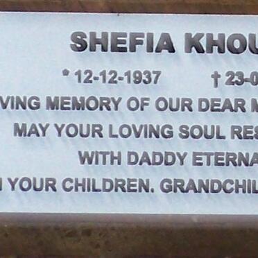KHOURY Shefia 1937-2015