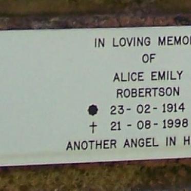 ROBERTSON Alice Emily 1914-1998