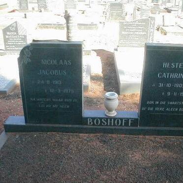 BOSHOFF Nicolaas Jacobus 1913-1975 &amp; Hester Cathrina 1909-1982