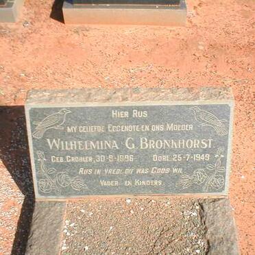 BRONKHORST Wilhelmina G. nee GROBLER 1896-1949