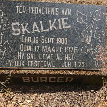BURGER Skalkie 1905-1976