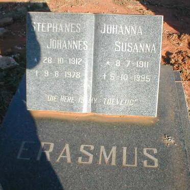 ERASMUS Stephanes Johannes  1912-1978 &amp; Johanna Susanna 1911-1995
