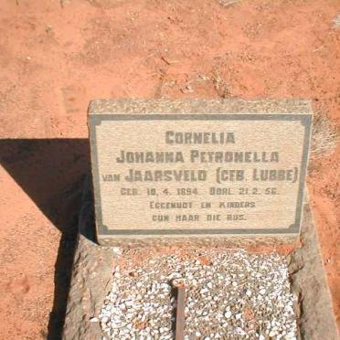 JAARSVELD Cornelia Johanna Petronella, van nee LUBBE 1894-1956
