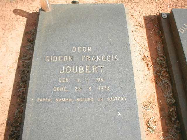 JOUBERT Deon Gideon Francois 1951-1974