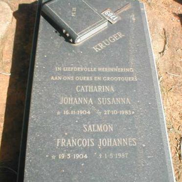 KRUGER Salmon Francois Johannes 1904-1987 &amp; Catharina Johanna Susanna 1904-1983