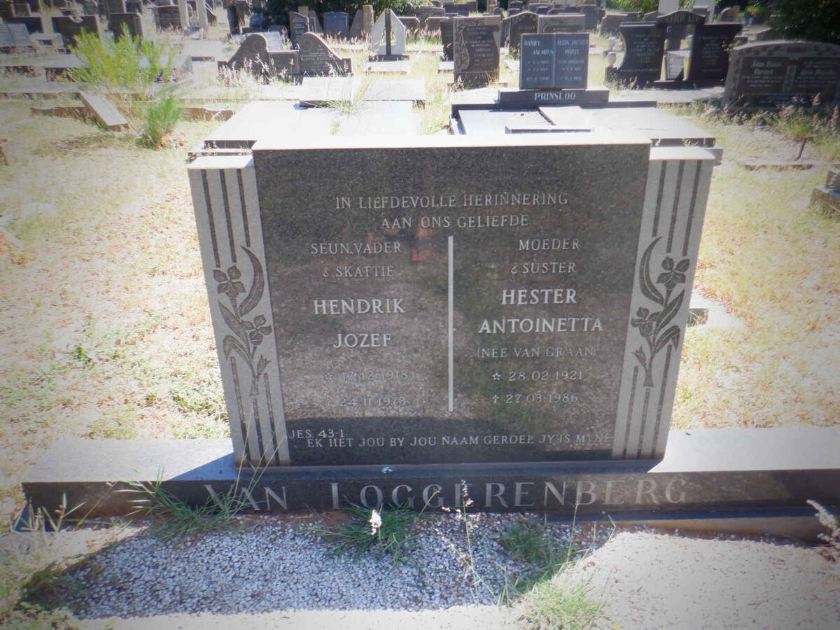 LOGGERENBERG Hendrik Jozef, van 1918-1973 &amp; Hester Antoinetta VAN GRAAN 1921-1986