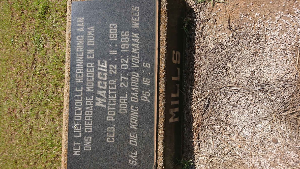 MILLS Maggie nee POTGIETER 1903-1986