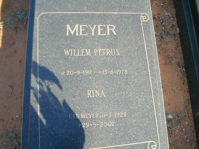 MEYER Willem Petrus 1911-1978 &amp; Rina MEYER 1923-2002