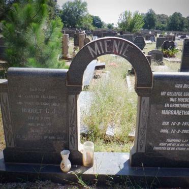 MIENIE Rudolf C.J. 1906-1971 &amp; Margaretha I. 1916-2007