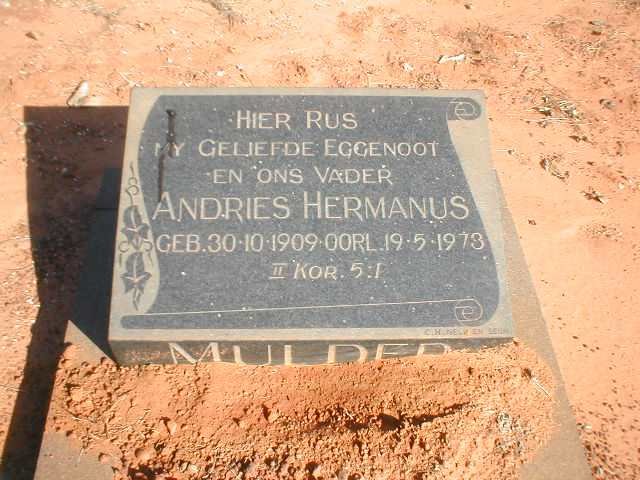 MULDER Andries Hermanus 1909-1973