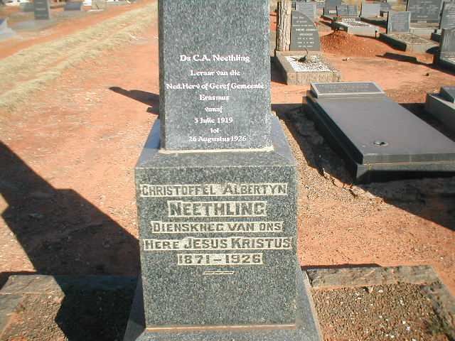 NEETHLING Christoffel Albertyn 1871-1926