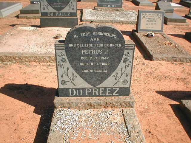 PREEZ Petrus J., du 1947-1958