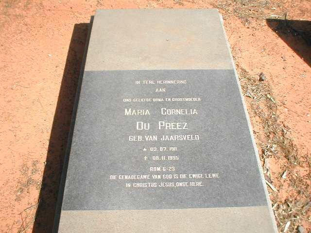 PREEZ Maria Cornelia, du, nee Van JAARSVELD 1911-1995