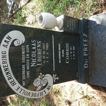 PREEZ Nicolaas Lourens, du 1907-1983 &amp; Corrie 1917-2006