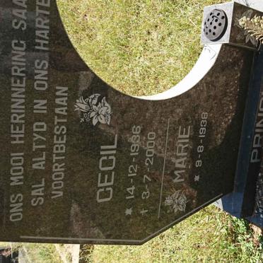PRINSLOO Cecil 1936-2000 &amp; Marie 1938-