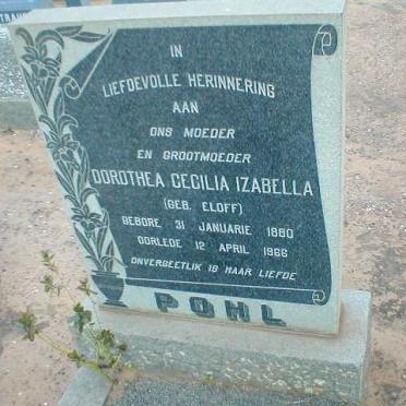 POHL Dorothea Cecilia Izabella geb. ELOFF 1880-1966