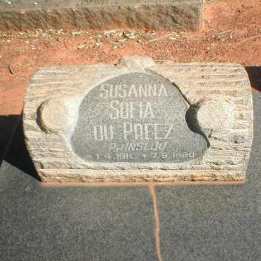 PREEZ Susanna Sofia, du nee PRINSLOO 1911-1980