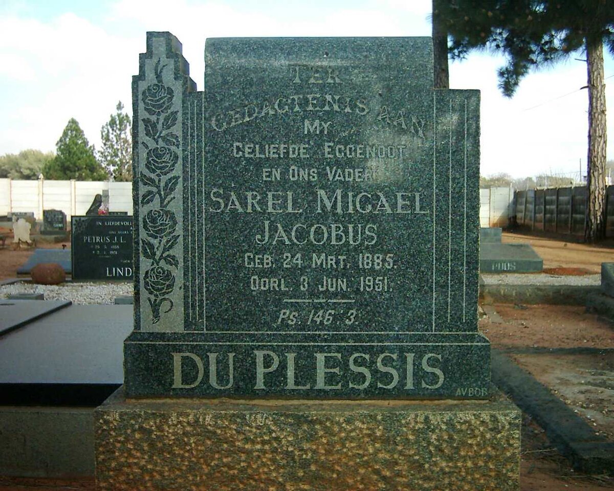 PLESSIS Sarel Migael Jacobus, du 1885-1951