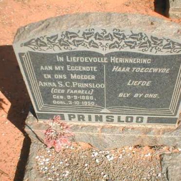 PRINSLOO Anna S.C. geb. FARRELL 1886-1950