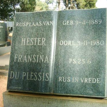 PLESSIS Hester Fransina, du 1889-1980