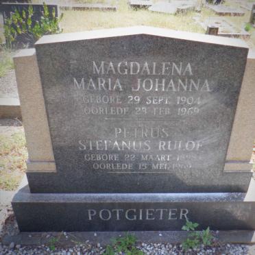 POTGIETER Petrus Stefanus Rulof 1893-1969 &amp; Magdalena Maria Johanna 1904-1969