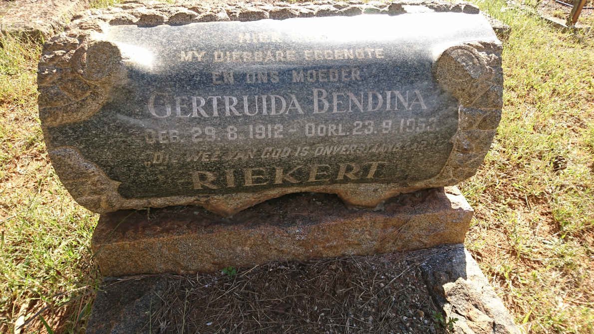 RIEKERT Gertruida Bendina 1912-1953