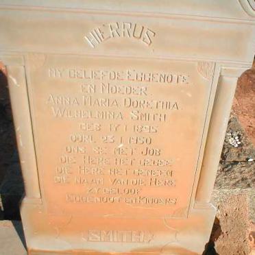 SMITH Anna Maria Dorethia Wilhelmina 1895-1950