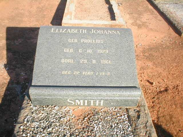SMITH Elizabeth Johanna geb. PROLLIUS 1929-1961