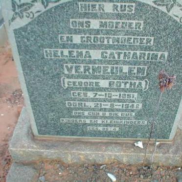VERMEULEN Helena Catharina nee BOTHA 1851-1946