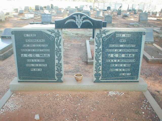 WAAL J.C., de 1885-1975 &amp; J.C. V.D. WESTHUIZEN 1891-1962