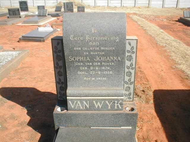 WYK Sophia Johanna geb. VAN DER HOVEN 1876-1956