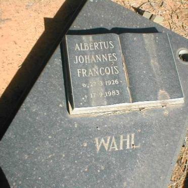WAHL Albertus Johannes Francois 1926-1983