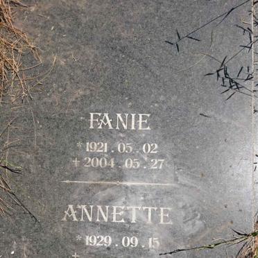 ? Fanie 1921-2004 &amp; Annette 1929-