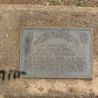 BUITENDAG Gerhardus Dirk Johannes 1894-1921