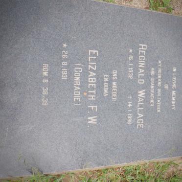 BELCHER Reginald Wallace 1932-1996 &amp; Elizabeth F.W. CONRADIE 1931-