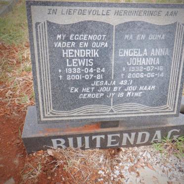 BUITENDAG Hendrik Lewis 1932-2001 &amp; Engela Anna Johanna 1932-2006