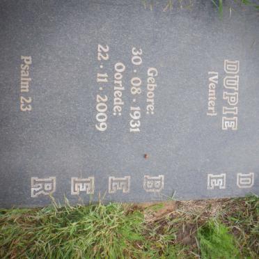 BEER Dupie, de nee VENTER 1931-2009