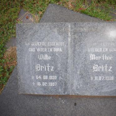 BRITZ Willie 1930-1997 &amp; Marthie 1938-